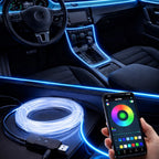 USB RGB LED Car Interior Atmosphere Light Strip 2M 3M APP and Button Control 360 Degree Flexible Neon Ambient Lamp