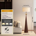 Zen Wabi Sabi Floor Lamp Japanese Chinese Iron Fabric Shade Dimmable AC 90-260V 16-20W