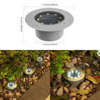 Solar LED Ground Light IP65 Waterproof Aviation Aluminum 5W Auto Dusk-to-Dawn Garden Path