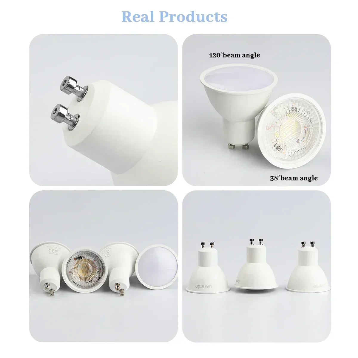 GU10 LED Spotlight Bulb SMD 2835 9W 38 or 120 Degree CRI 80 AC 100-240V No Flicker Track Lighting Living Room 10 Pack