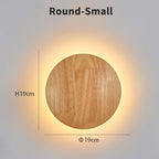 Nordic Circular Wooden LED Wall Light Up Down Integrated LED AC 90-260V Bedroom Staircase