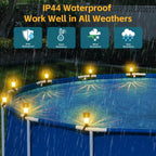 Solar LED Pool Railing Light IP44 Multi Color Auto Dusk to Dawn Adjustable Strap Mount Outdoor Garden Fence Path 6 Pack