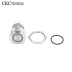 CKCTINNER Stainless Steel LED Push Button Switch 12 16 19 22mm Self-Lock Self-Reset NO NC