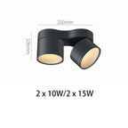 90° Fold 350° Rotate Dimmable COB LED Ceiling Downlight 10W 15W CRI 90+ AC 85-265V Black