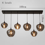 Modern Multi-Head Glass Pendant Chandelier 3 6 8 10 12 Heads 21-114W Dimmable AC 90-265V