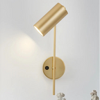Modern Rotatable LED Wall Lamp Iron Plated E26 Single Head Knob Switch Up and Down AC 90-260V Bedroom Living Room Foyer