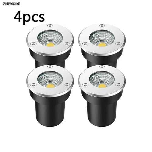 4-Pack IP66 LED Underground Buried Light 5W 10W 15W AC 85-265V DC 12V CRI 80+ Garden Path