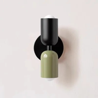 Nordic Macaron LED Wall Lamp E26 E27 2-Light Iron Bedside Sconce Bedroom Living Room