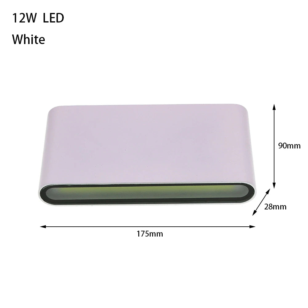 IP65 LED Outdoor Wall Lamp 6W 12W Baked Aluminum Warm White Cool White AC 85-265V Black White Grey Balcony Garden Exterior Sconce