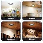 IP65 LED Recessed Cabinet Light 3W DC 12V 120 Degree 14mm Ultra Thin 50-55mm Cutout Aluminum Warm White Natural White Cool White 6 Pack with Driver