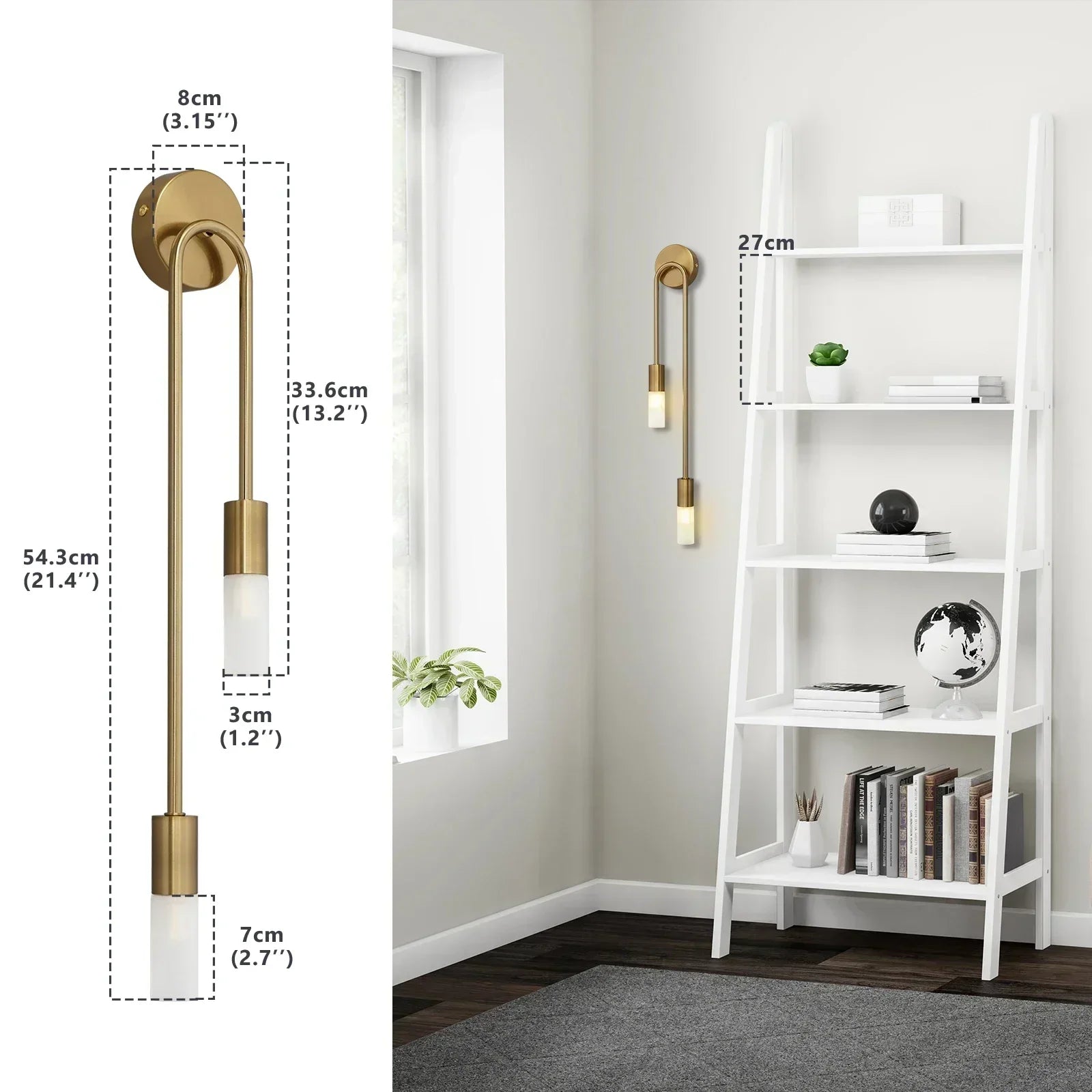 Modern Nordic LED Wall Lamp G9 Gold Metal Acrylic 8x55cm 10x67cm 90-260V Bedroom Hotel
