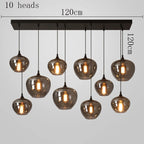 Modern Multi-Head Glass Pendant Chandelier 3 6 8 10 12 Heads 21-114W Dimmable AC 90-265V