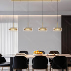 Modern Multi-Head Glass Pendant Light 1 3 4 Heads 5-60W Ironware Dimmable AC 90-265V
