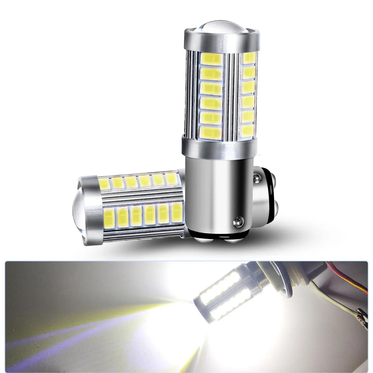 BA15S BA15D BAY15D BAU15S LED Bulb 5W 1200lm 5730 33SMD 12V Brake Signal 2 Pack