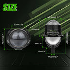 RACBOX 2.5-Inch Bi-LED Projector Lens 50W 10000lm 6000K H4 H7 9005 9006 IP65 Retrofit
