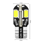 T10 W5W 194 LED Bulb Canbus 8-SMD5730 600lm 2W 360° DC 12V White Amber Blue Red 10-20 Pack