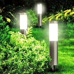 Solar LED Floor Lawn Lamp IP65 Waterproof Motion Sensor Stainless Steel Plastic Outdoor Garden Landscape Path Light