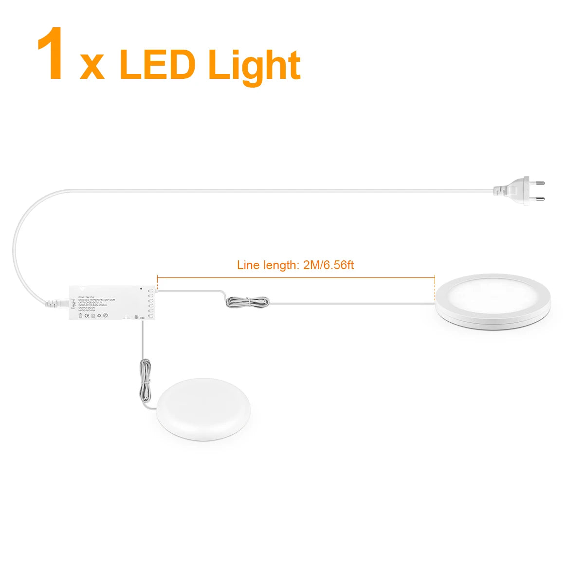 5W 12V Ultra-Thin LED Cabinet Puck Light Dimmable Touch Sensor Through-Wood AC 100-240V