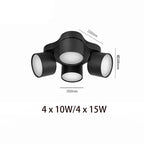 90° Fold 350° Rotate Dimmable COB LED Ceiling Downlight 10W 15W CRI 90+ AC 85-265V Black