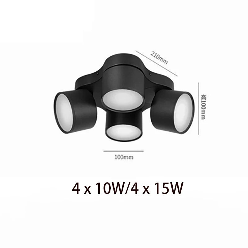 90° Fold 350° Rotate Dimmable COB LED Ceiling Downlight 10W 15W CRI 90+ AC 85-265V Black