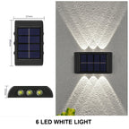 Solar LED Wall Lamp IP65 Waterproof Up and Down Light ABS PC Polycrystalline Panel Auto Dusk to Dawn Garden Yard Balcony
