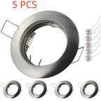 5-Pack GU10 MR16 GU5.3 Recessed Downlight Frame 80mm 60mm Cutout Spring Clips 4 Colors