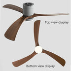 DC Motor Ceiling Fan with Light 38 46 56 Inch 3 Blade Remote Control AC 110-220V
