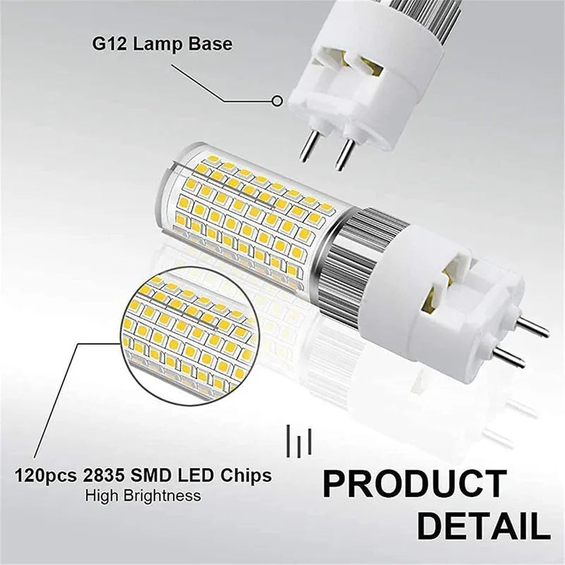 G12 LED Corn Bulb 15W 25W SMD2835 360-Degree CDM Halogen Replacement AC 85-265V