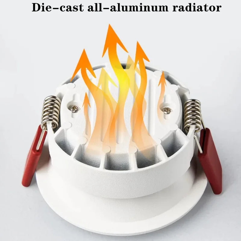 Dimmable Anti-Glare COB LED Recessed Downlight 9W 12W 15W 18W 20W 24W Epistar 85-265V