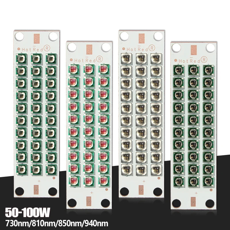 High-Power IR Deep Red LED Chip Module 50W 100W 660nm 730nm 850nm 940nm 55x15mm Grow Light