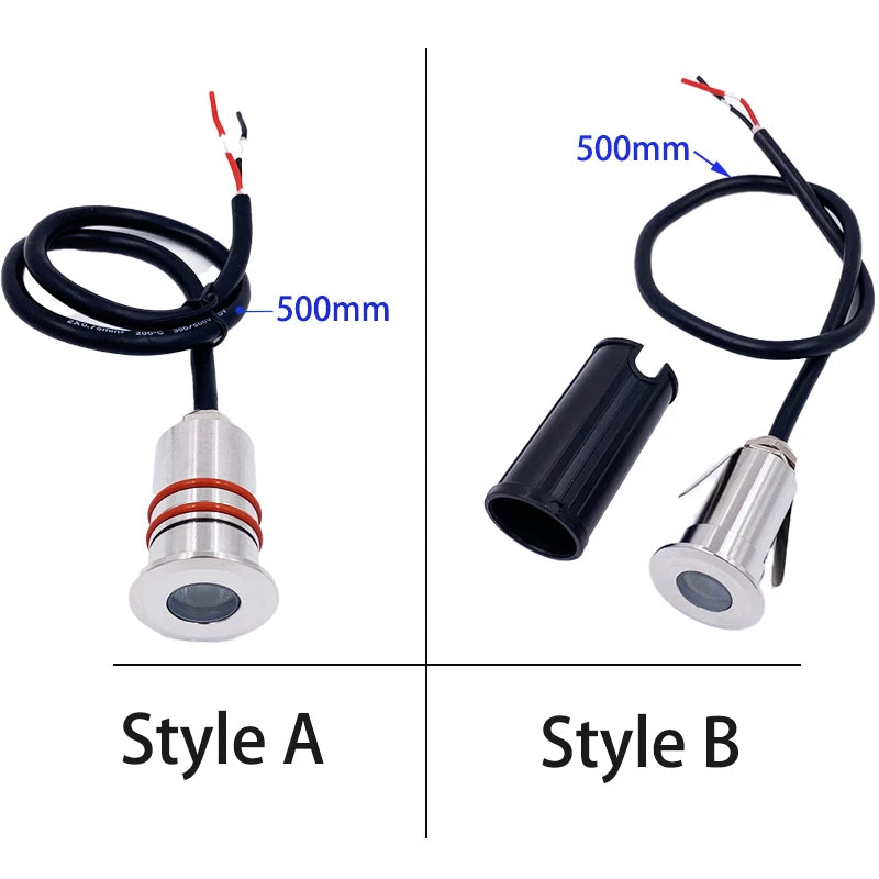 1W IP68 LED Underground Spotlight 304 Stainless Steel D32mm 25mm Cutout 30° CRI 90 DC 12-24V