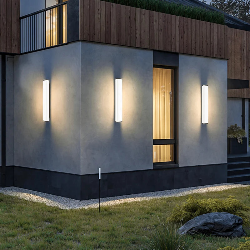 IP65 LED Linear Wall Light Brushed Stainless Steel Acrylic 30cm to 240cm AC 85-265V Outdoor Garden Villa Balcony Wall Washer