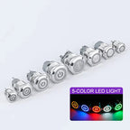 IP65 LED Stainless Steel Push Button Switch 12mm 16mm 19mm 22mm 3A Momentary Latching 3-220V