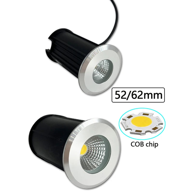 IP67 LED Underground Ground Light 1W 3W 5W AC 110-220V or DC 12-24V 100 lm/W Warm White Natural White Cool White Red Green Blue Garden Path Landscape