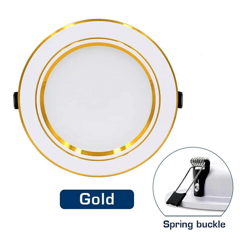 LED Recessed Downlight 5W 9W 12W 15W 18W Epistar DC12V DC24V AC110-220V White Silver Gold