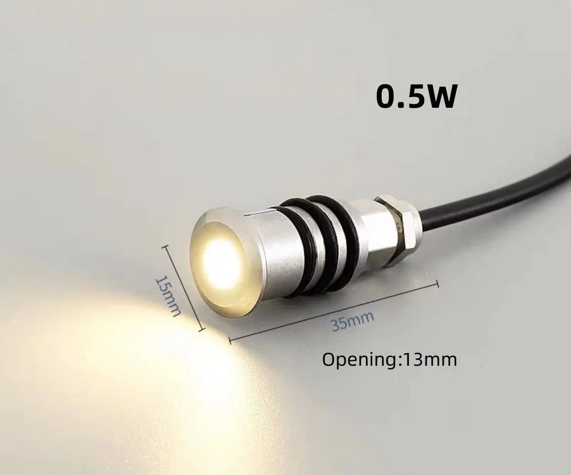 Mini IP68 LED Underwater Spotlight Stainless Steel DC 12-24V RGB 7-Color Auto Pool Garden