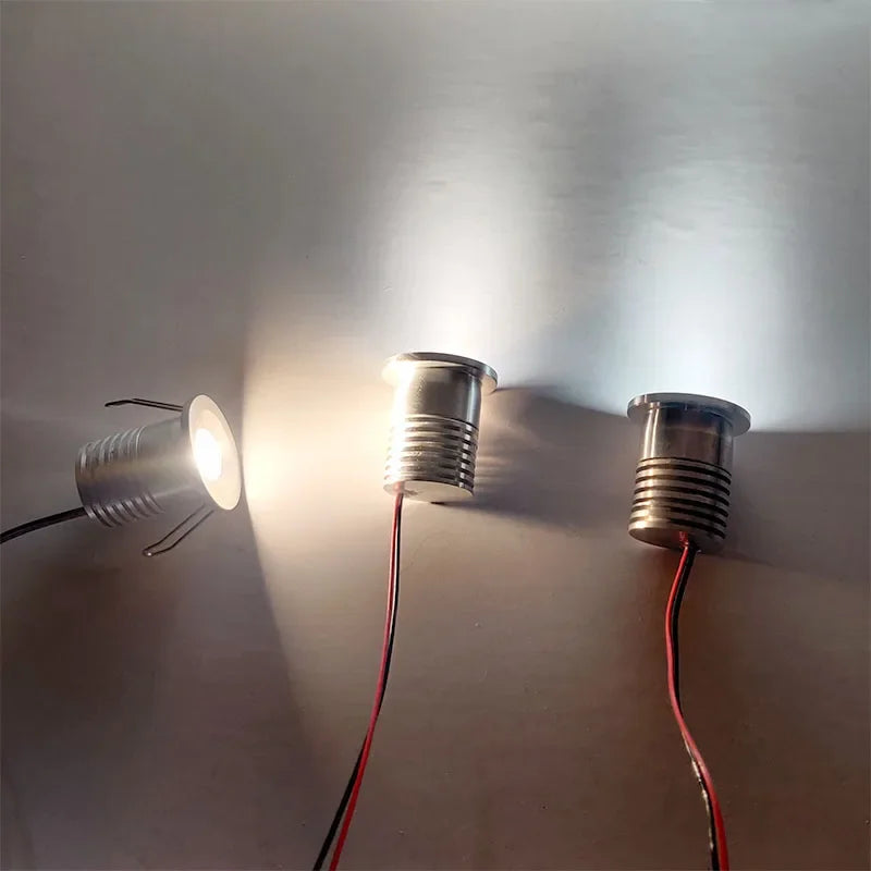 Mini DC 12V 24V LED Recessed Spotlight 2W 3W IP65 Waterproof 30-Degree 27mm PWM Dimmable