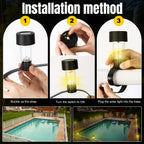 Solar LED Pool Railing Light IP44 Multi Color Auto Dusk to Dawn Adjustable Strap Mount Outdoor Garden Fence Path 6 Pack