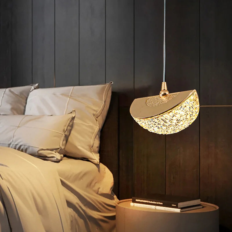 Nordic LED Pendant Light Acrylic Iron Plated Single Cord Ceiling Lamp 90-260V