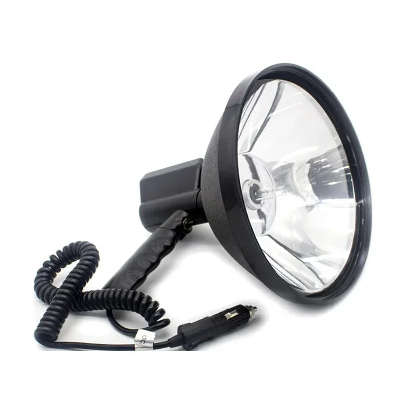 100W HID Xenon Handheld Searchlight 12V DC 8000lm 6000K IP56 H3 Bulb Tempered Glass ABS PC Portable Car Plug Hunting Fishing Outdoor Work Light