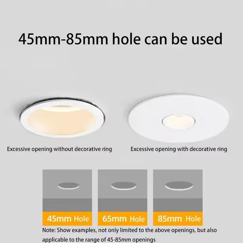 Ultra Thin CREE LED Recessed Spotlight 3W 5W 7W 3 8 or 15 Degree Narrow Beam Die Cast Aluminum CRI 90 Dimmable AC 85-265V Foyer Dining