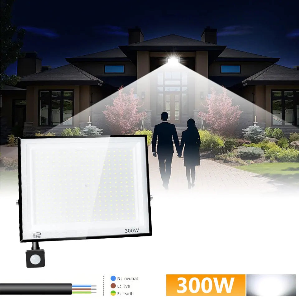 IP66 PIR Motion Sensor LED Flood Light 20W 30W 50W 70W 100W 150W 200W 300W Die Cast Aluminum 120 Degree AC 100-130V or 175-265V Garden