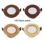 Wood LED Recessed Ceiling Light 5W AC 100-240V Warm Cool White CCC CE RoHS 1/6/10 Pack