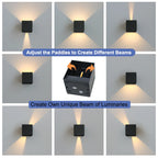 IP65 LED Wall Lamp 6W 12W Aluminum Clear Glass Up and Down AC 90-260V Indoor Outdoor Waterproof Black White Gray