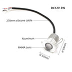 IP65 RGB Mini LED Recessed Spotlight 3W DC 12V 27mm Cutout 30 Degree Brushed Stainless Aluminum PWM Dimmable Stair Ceiling RV