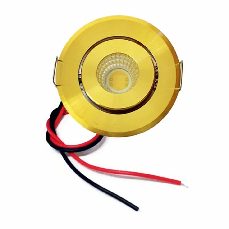 Mini COB LED Recessed Downlight DC 12V 3W 52mm Adjustable Drive Free IP44 Full Aluminum