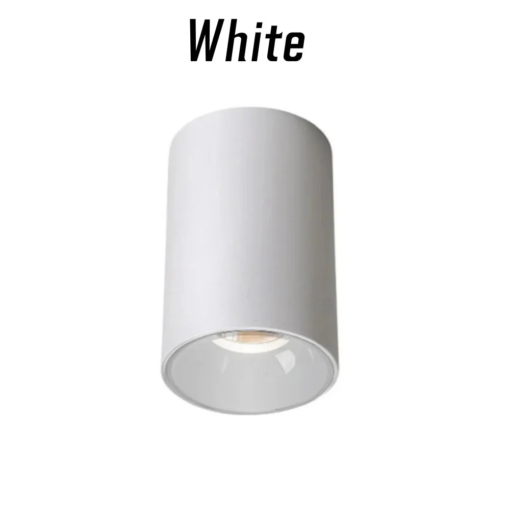 Dimmable COB LED Cylinder Ceiling Downlight 5W 7W 12W 15W 18W 20W 24W Die Cast Aluminum CRI 92 15 30 or 45 Degree Knob Switch AC 85-265V