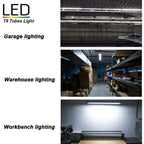 8FT T8 V-Shape LED Tube 65W FA8 Single Pin 7800lm 5000K 270-Degree Dual-End 12 Pack