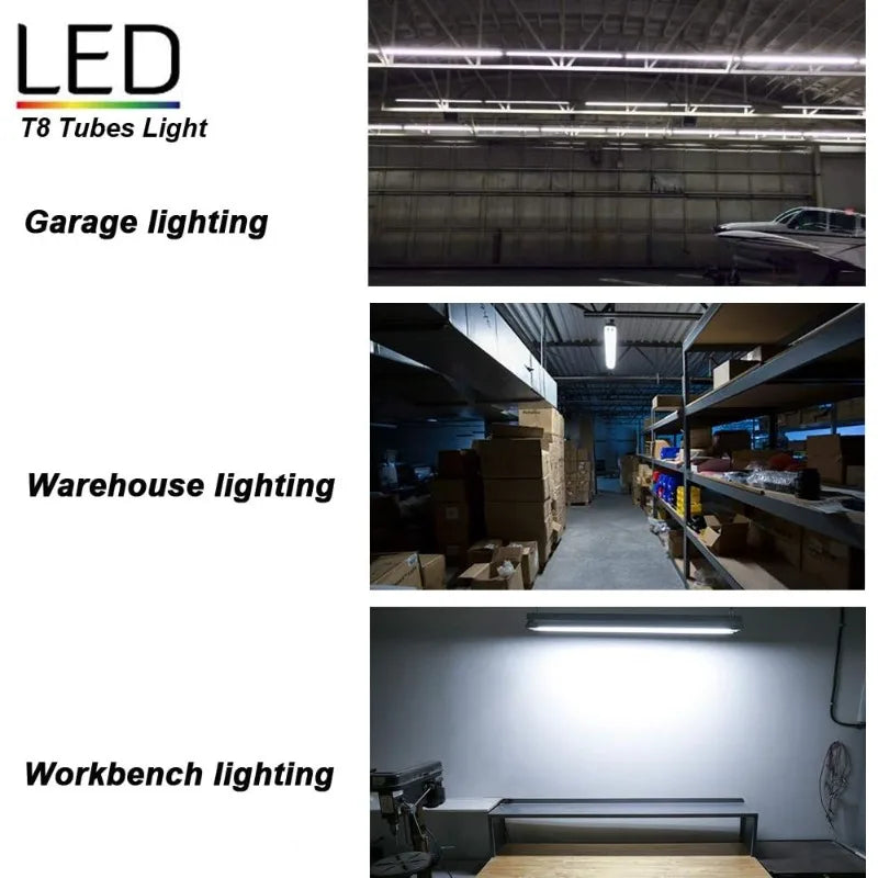 8FT T8 V-Shape LED Tube 65W FA8 Single Pin 7800lm 5000K 270-Degree Dual-End 12 Pack