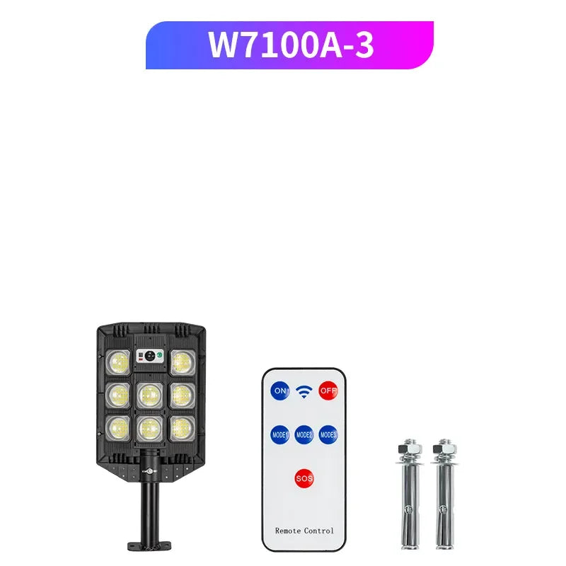 Solar LED Street Light PIR Motion Sensor 3 Modes Remote Control IP65 ABS 6V 5W Panel 4 to 8 Panel Configurations Garden Courtyard